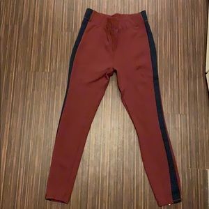 Maroon and Navy size small leggings